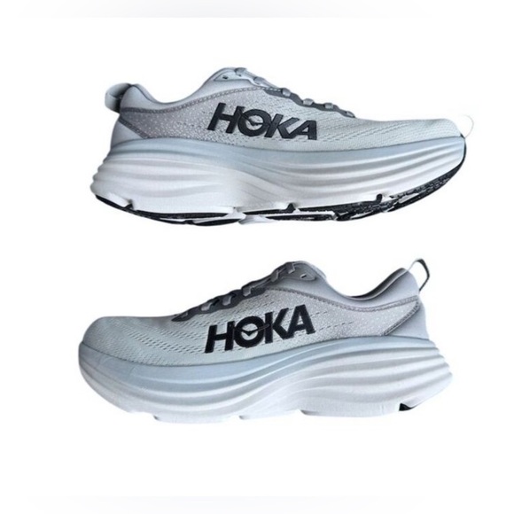 Hoka One One Bondi 8 Men's Athletic Sneaker Shoes Gray Size 10D - Picture 2 of 11
